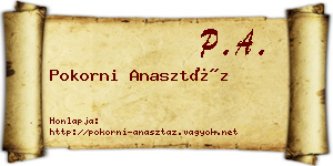 Pokorni Anasztáz névjegykártya